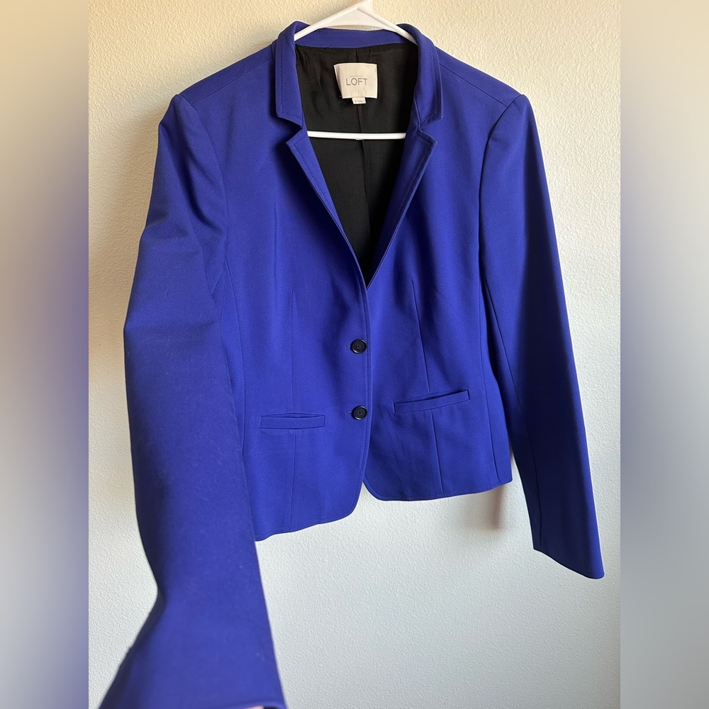 Loft Blue Blazer Structured Professional Suit Jac… - image 1